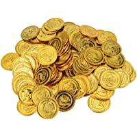 YoungRich 200pcs Monedas de Juguete para Niños de Halloween Moneda de Fiesta Piratas de Plástico Monedas del Tesoro de…